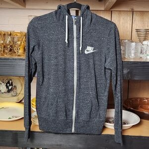 Nike Tech heather black Women's Zip Up Hooded Sweatshirt Jacket